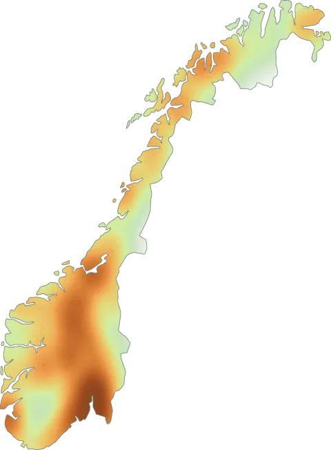 Kart over registrerte observasjoner av beitesjampinjong-gruppen i Norge.